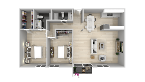Two bedroom  Two baths003_Floorplan at Citra Apartments LLC, San Diego